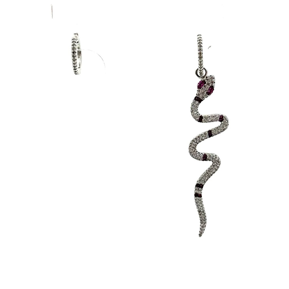 APM Monaco Snake Earrings Sterling Silver Cz Hoops Mix & Match Line